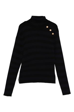 black virgin wool jumper BALMAIN PARIS KIDS | BX9A40Z3297930BL